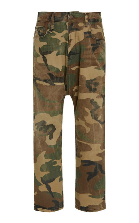 Camouflage-Print High-Rise Straight-Leg Pants展示图