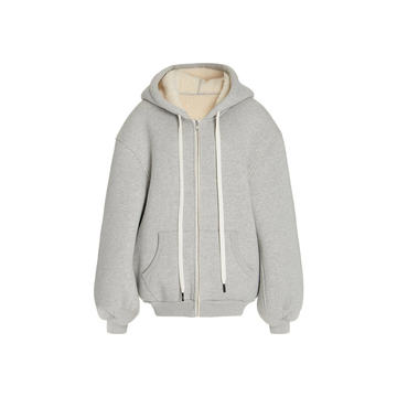 Shearling-Lined Cotton-Jersey Hoodie