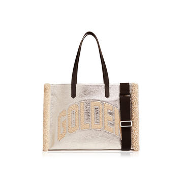 Golden East-West California Laminated Leather Bag