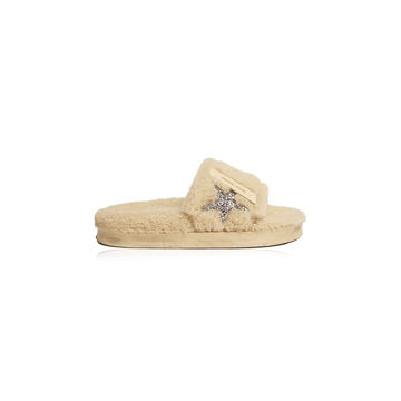 Poolstar Glittered Shearling Slides