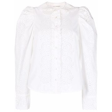 Sage cut-out floral detailed shirt