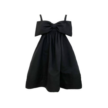 Bow-Detailed Twill Mini Dress