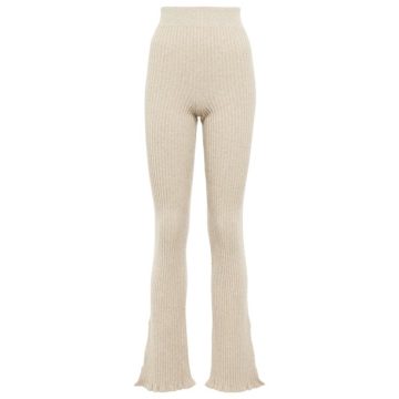 Mytheresa独家发售 — 罗纹针织羊毛混纺喇叭裤