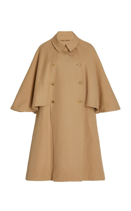 Jader Double-Breasted Cotton Gabardine Trench Cape展示图