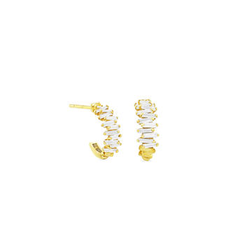 18K Yellow GoldMini Zigzag Hoop Earring