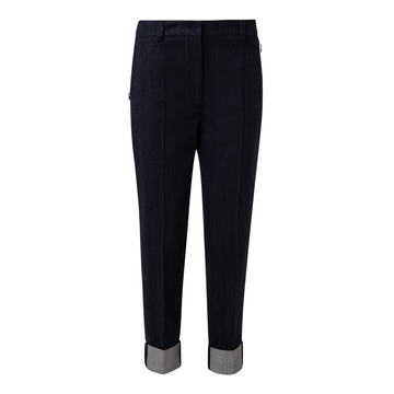 Maxima Wool Cuffed Straight-Leg Pants