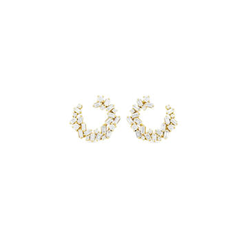 18K Yellow Gold Chloe White Diamond Earrings