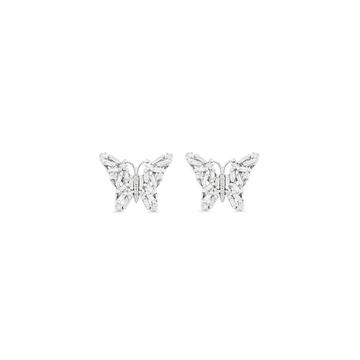 18K White Gold Calla Butterfly Stud Earrings