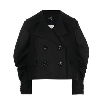 double-breasted cropped wool jacket