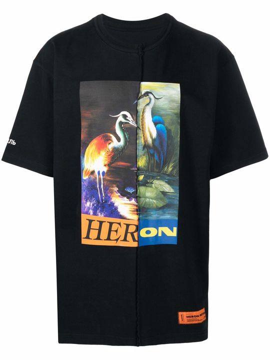 SS TEE OS SPLIT HERONS BLACK ORANGE展示图