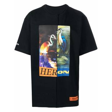 SS TEE OS SPLIT HERONS BLACK ORANGE