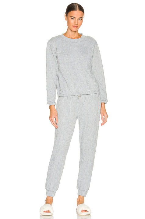 Ellie Cable Knit Two Piece PJ Set展示图