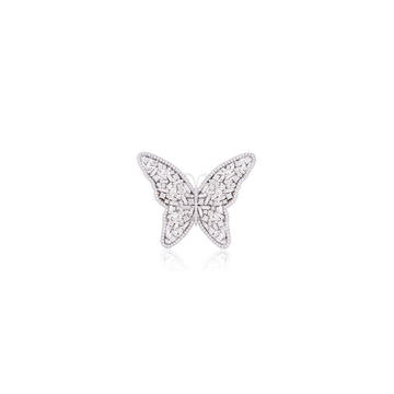 18K White Gold Large Diamond Butterfly Ring