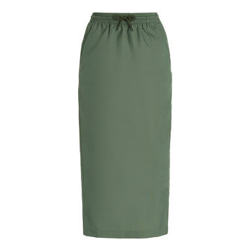 Utility Drawstring Nylon Midi Skirt