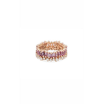 18K Rose Gold Short Stack Pink Sapphire Eternity Band