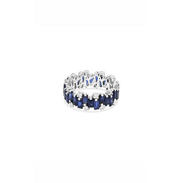 18K White Gold Audrey Dark Blue Sapphire Ring