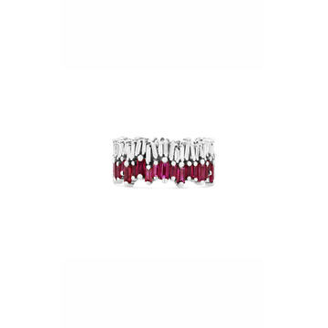 18K White Gold Vera  Ruby  Eternity Band