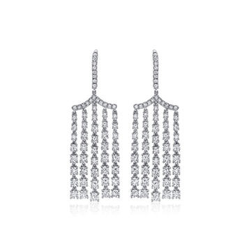 18K Gold Diamond Chandelier Earrings