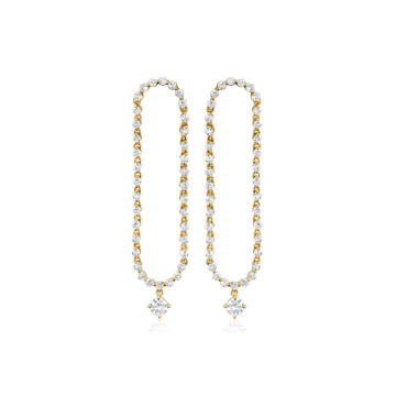 18K Gold Hudson Pear Diamond Drop Earrings