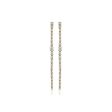 18K Gold Long Diamond Rope Earrings