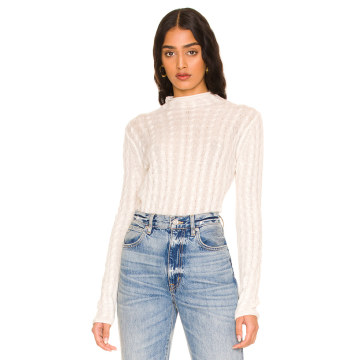 Cable Mock Neck Top