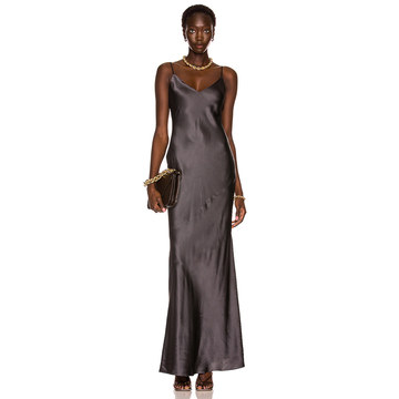 Serita Maxi V-Neck Bias Dress