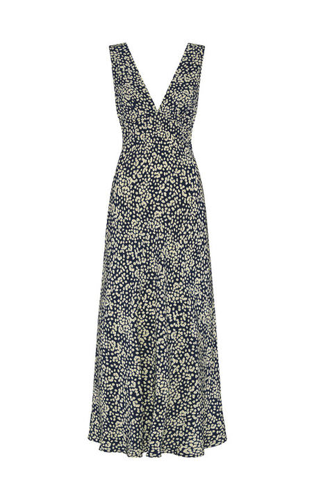 Daisy-Print Mulberry Silk Maxi Slip Dress展示图