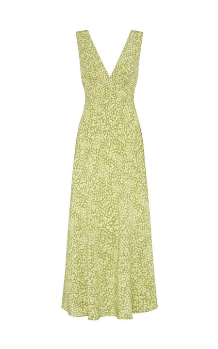 Daisy-Print Mulberry Silk Maxi Slip Dress展示图