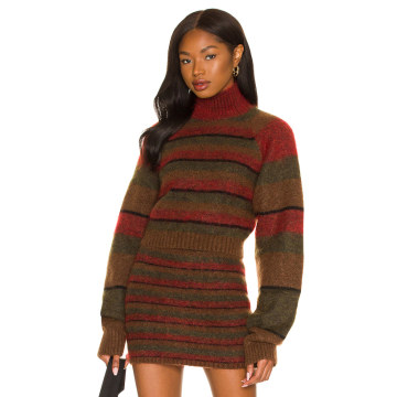 Striped Mohair Crop Sweater