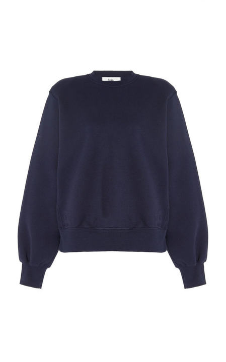 Vanessa Padded-Shoulder Organic Cotton Sweatshirt展示图