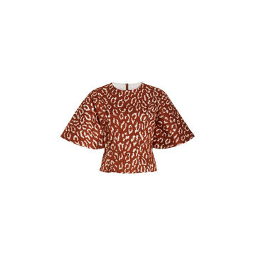 Leopard-Print Cotton-Blend Playsuit