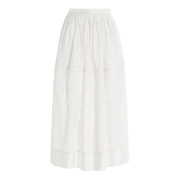 Francesca Cotton-Silk Midi Skirt
