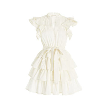 Lulua Ruffled Cotton Mini Dress