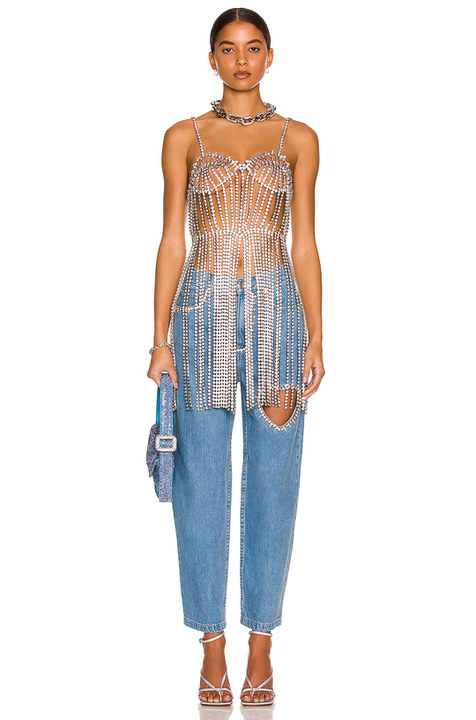 Crystal Bustier Fringe Dress展示图