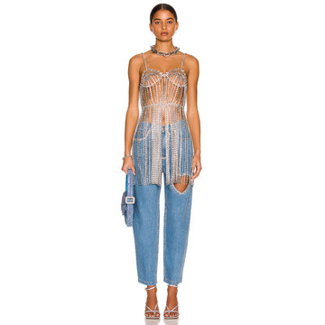 Crystal Bustier Fringe Dress