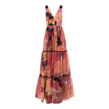 Alda Floral-Print Tiered Silk Maxi Dress