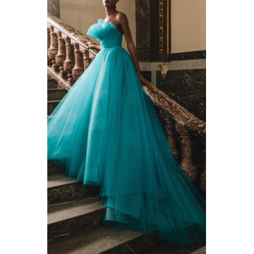 Ruffled Tulle Ball Gown