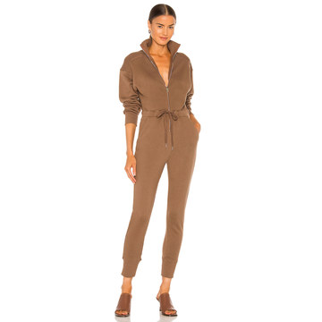 Red-Eye French Terry Zip Front Jumpsuit