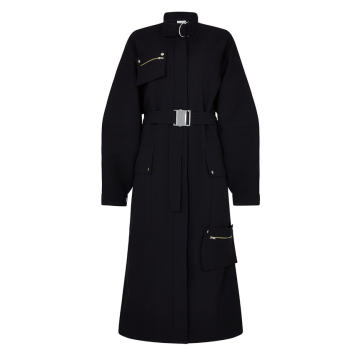 Del Oversied Belted Cady Trench Coat