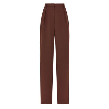 Darcy Pleated Crepe Straight-Leg Trousers