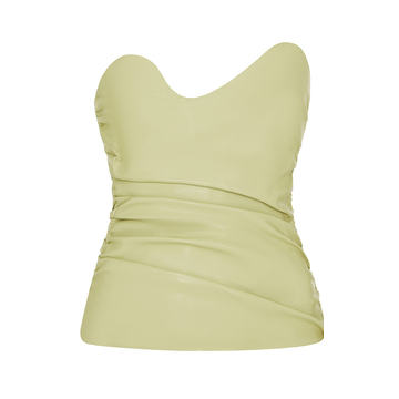 Assymetric Ruched Cady Strapless Top