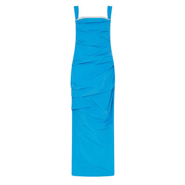 Raf Draped Poplin Maxi Dress