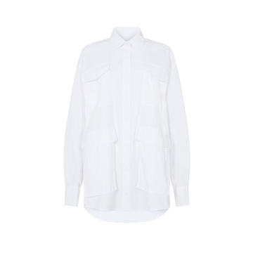 Oversized Cotton-Blend Poplin Shirt