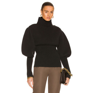 Wool Exaggerated Sleeves Sweater