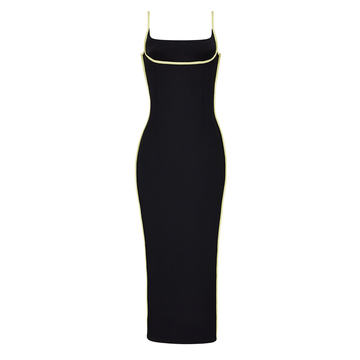 Florian Piped Cady Maxi Dress