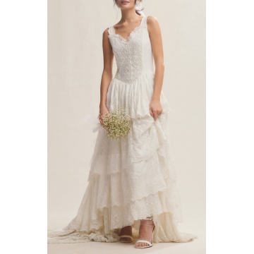 Sarabi Lace And Cotton Broderie Anglaise Gown