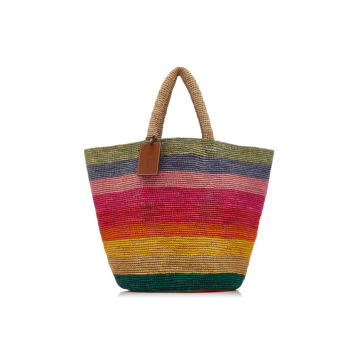 Raffia Rainbow Summer Tote Bag