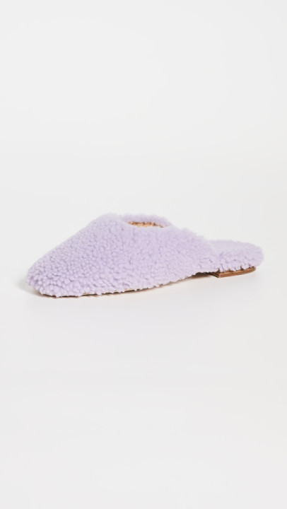 Lavender 连毛羊皮拖鞋展示图