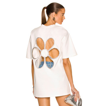 Crystal Daisy Cutout Relaxed T-Shirt