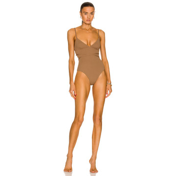 Wrap Plunge Maillot Swimsuit